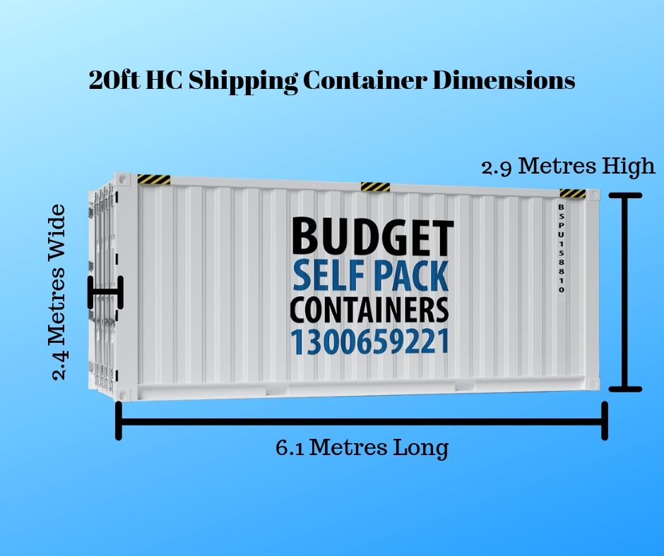 Dimensions of a 20ft HC container | Budget Self Pack Containers