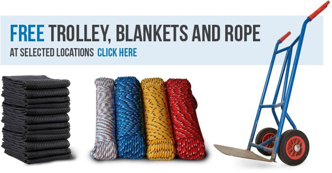 Free Trolley, Blankets and Rope - Budget Self Pack Containers
