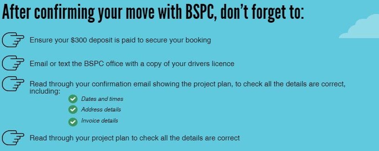 BSPC Moving Container Checklist